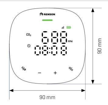 Sense GO - Binnenlucht kwaliteit monitor met RH, CO2 en temperatuur sensor